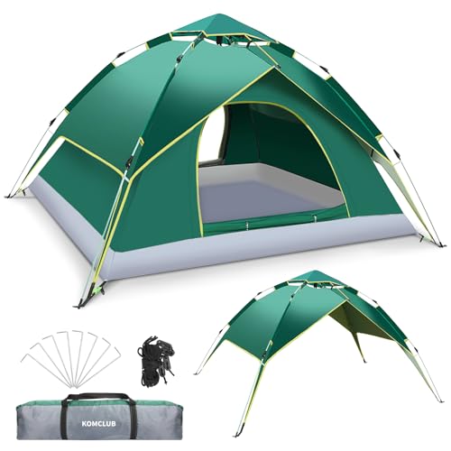 Camping Zelt, Pop up Zelt 1-2 Personen Familie Kuppelzelt UV-Schutz Winddicht, 2 in 1 Doppelschichten für Familie ，Camping，Wandern Backpacking von KOMCLUB