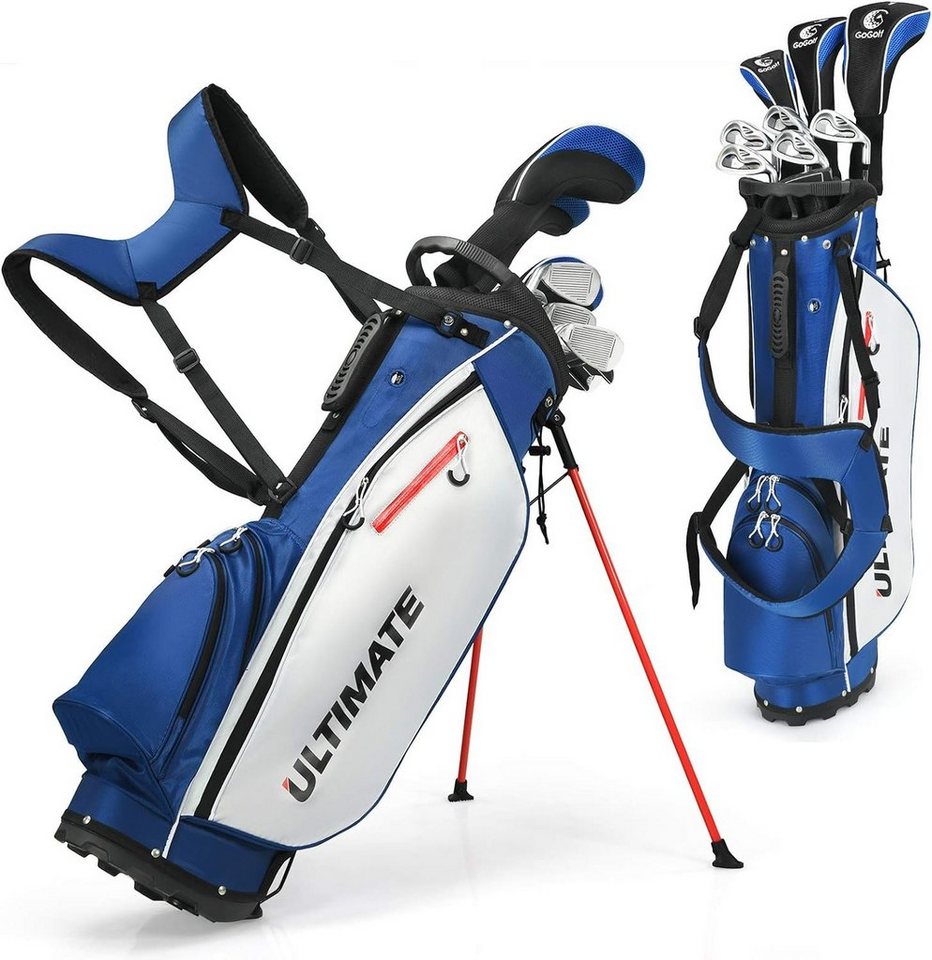 KOMFOTTEU Golfschläger + Golfbag, 1 Driver, 3 Fairway, 5 Hybrid & 1 Standtasche von KOMFOTTEU