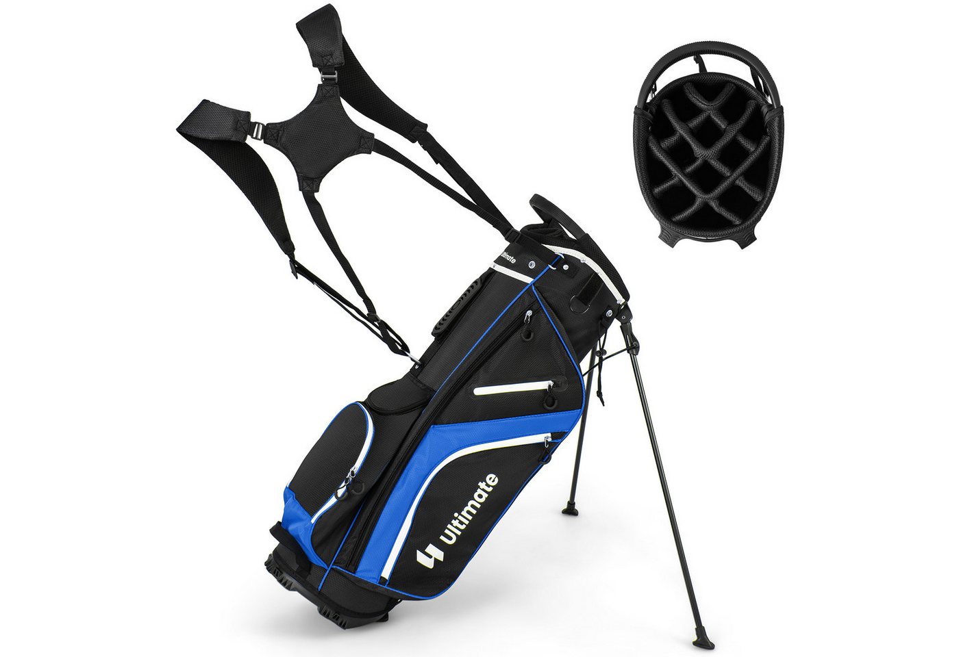 KOMFOTTEU Golfschläger + Golfbag, Golf Stand Bag mit 14 Fächern, 6 Taschen von KOMFOTTEU