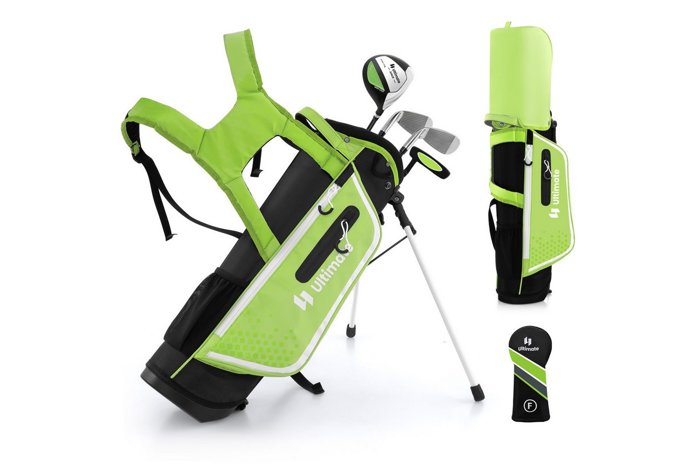 KOMFOTTEU Golfschläger + Golfbag, mit 205CC 3er Fairway, für Kinder von 5-7 Jahren von KOMFOTTEU