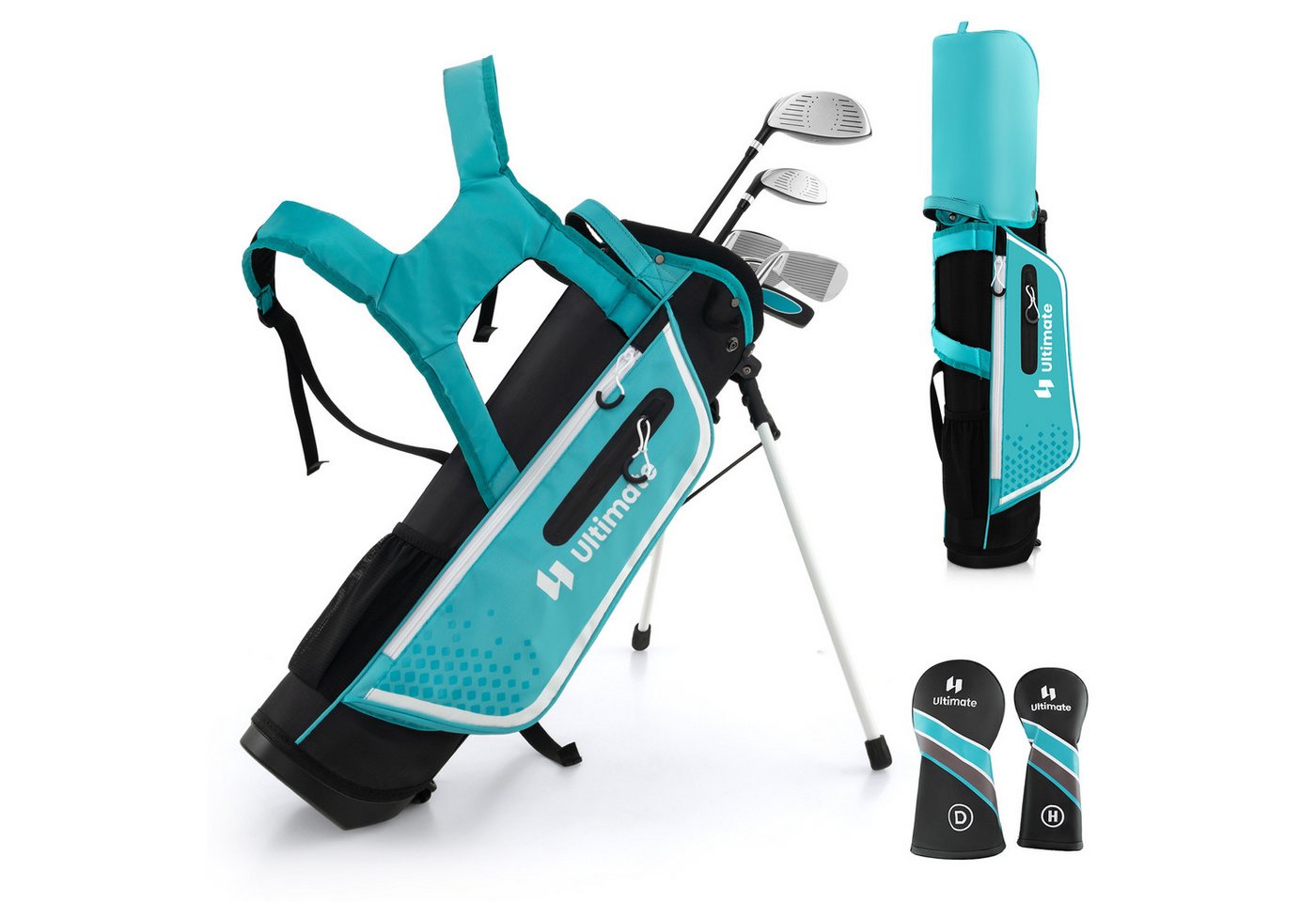 KOMFOTTEU Golfschläger + Golfbag, mit 300CC Driver, für Kinder von 11-13 Jahren von KOMFOTTEU