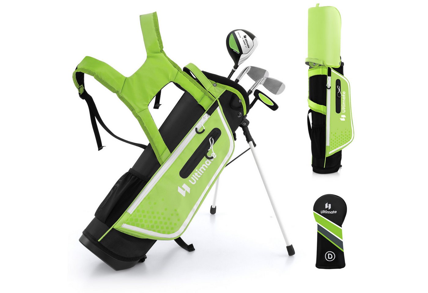 KOMFOTTEU Golfschläger + Golfbag, mit 300CC Driver, für Kinder von 8-10 Jahren von KOMFOTTEU
