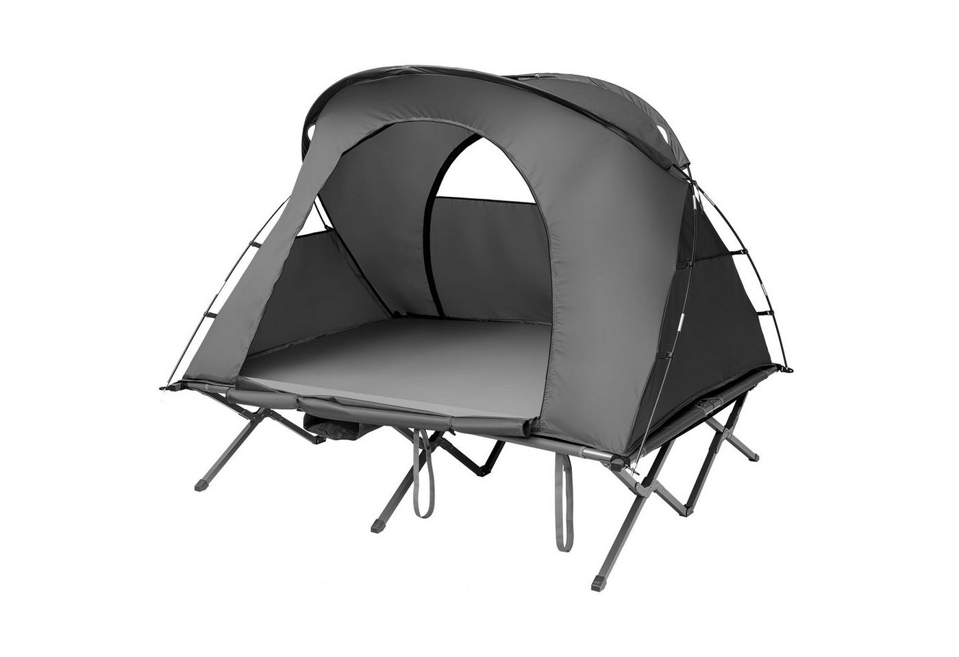 KOMFOTTEU Kuppelzelt 4 in 1 Campingzelt mit Feldbett, Personen: 2, 194×146×160 cm von KOMFOTTEU