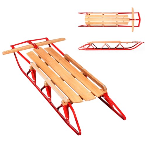KOMFOTTEU Schlitten aus Holz und Metall, bis 150 kg belastbar, mit Schlittschuhen und Griffen, Schlitten für Kinder und Erwachsene, 137 x 58 x 16 cm KOMFOTTEU Schlitten aus Holz und Metall, bis 150 kg belastbar, mit Schlittschuhen und Griffen, Schlitten für Kinder und Erwachsene, 137 x 58 x 16 cm von KOMFOTTEU