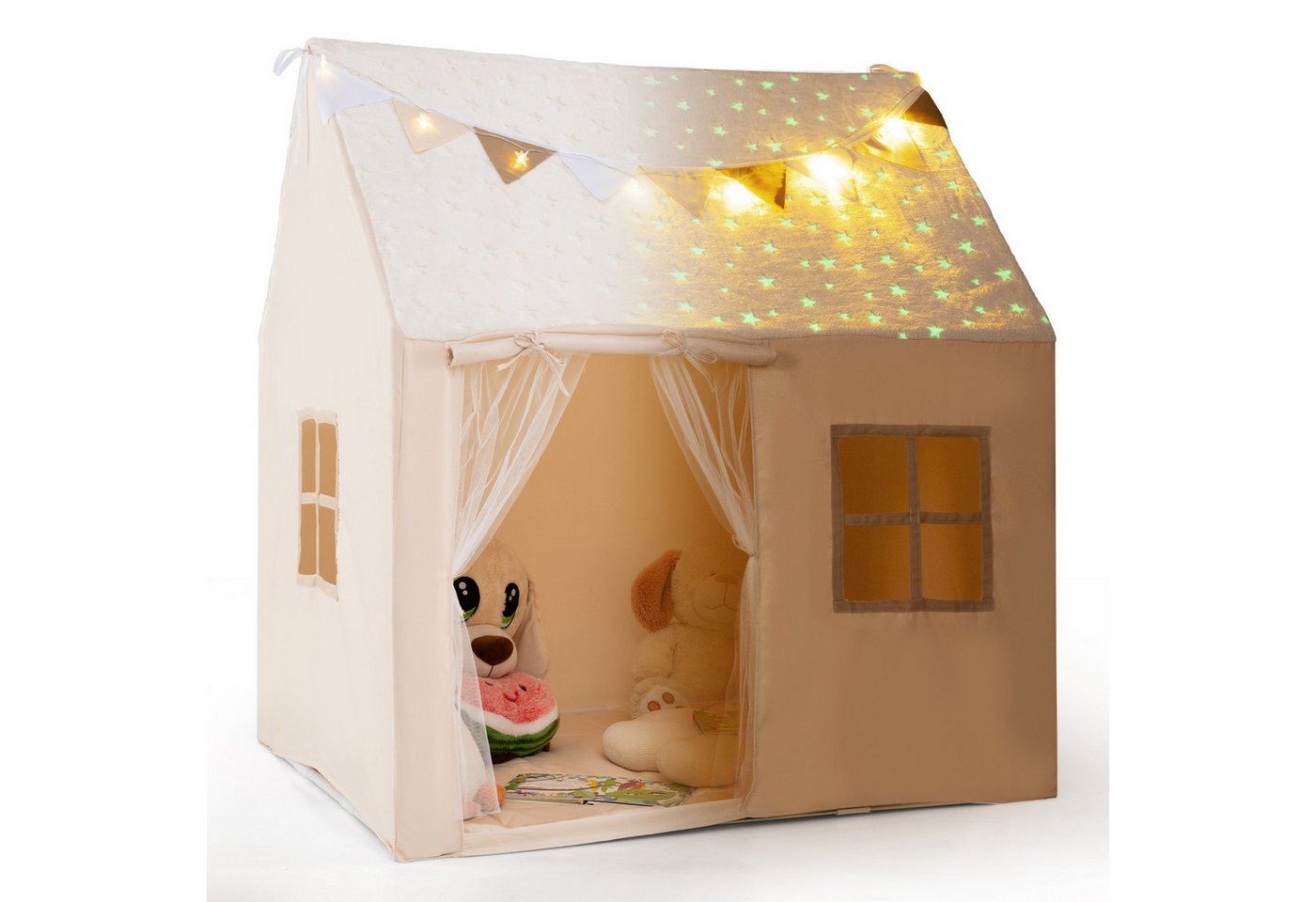 KOMFOTTEU Spielzelt Spielhaus mit gepolstertem Teppich & Lichterkette KOMFOTTEU Spielzelt Spielhaus mit gepolstertem Teppich & Lichterkette von KOMFOTTEU