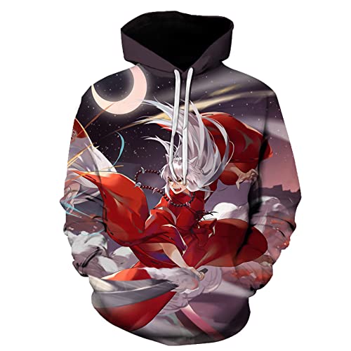 KONDZ Feudaler Dämon Inuyasha Sweatshirts Männer Sesshoumaru Higurashi Kagome Anime Hoodies Cartoon Langarm Pullover Hip Hop Kleidung von KONDZ