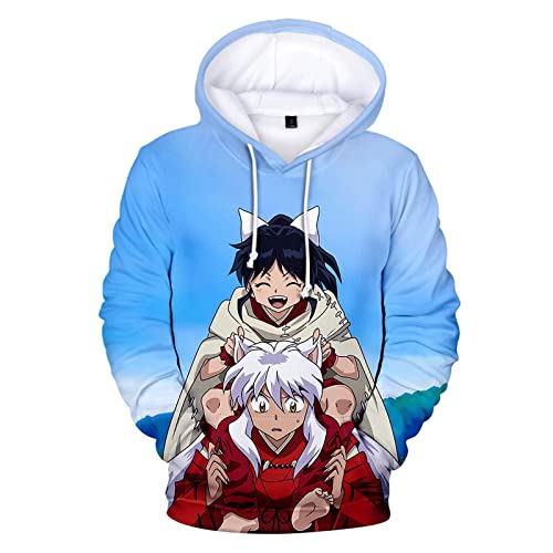 KONDZ Kreatives Neuestes Inuyasha-Mann-Hoodie-Pullover-Sweatshirt Erwachsene Kinder Mit Kapuze 3D-Muster Yashahime: Prinzessin Half-Demon Sweatshirt C von KONDZ