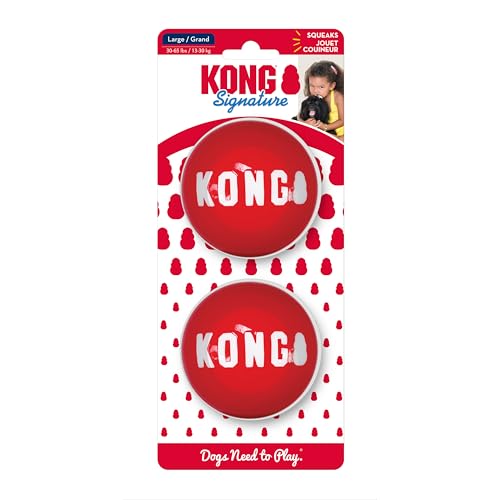 KONG Signature Ball für Hunde - Robustes Apportierspielzeug - 2er-Pack - Groß KONG Signature Ball für Hunde - Robustes Apportierspielzeug - 2er-Pack - Groß von KONG