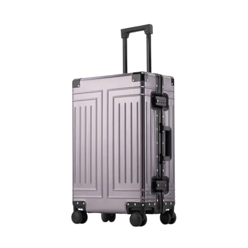KONJEELIO Hochwertiges Reisegepäck aus 100% Aluminium-Magnesium-Legierung, Größe 20/22/24/26/28, Reisekoffer mit hoher Kapazität (Color : Gray, Size : 22 inch) von KONJEELIO