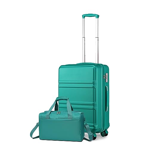 KONO 55cm Rollkoffer Handgepäck Trolley Set 2 Teilig Gepäcksets, Kleiner Koffer mit Rollen Handgepäck Set mit Ryanair Reisetasche 40x20x25cm, Türkis KONO 55cm Rollkoffer Handgepäck Trolley Set 2 Teilig Gepäcksets, Kleiner Koffer mit Rollen Handgepäck Set mit Ryanair Reisetasche 40x20x25cm, Türkis von KONO