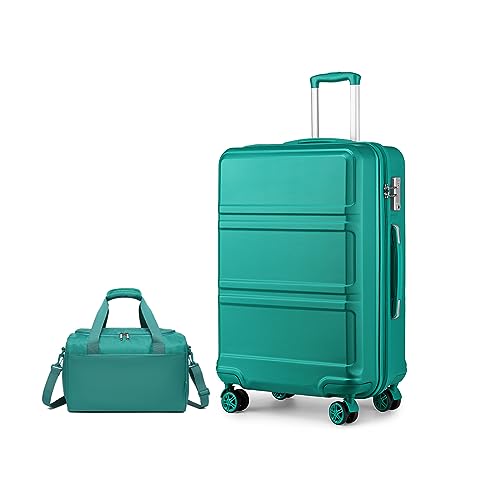 KONO Groß Reisekoffer Rollkoffer Set Gepäcksets 2 Teilig, 74cm Groß Trolley Koffer mit Ryanair Reisetasche 40x20x25cm, Türkis KONO Groß Reisekoffer Rollkoffer Set Gepäcksets 2 Teilig, 74cm Groß Trolley Koffer mit Ryanair Reisetasche 40x20x25cm, Türkis von KONO