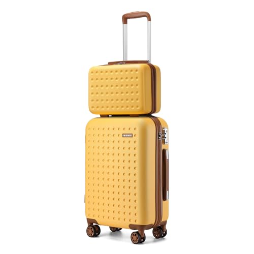 KONO Handgepäck Koffer Set mit Kosmetikkoffer Reisegepäck-Sets Beautycase Koffer Trolleys 100% ABS Reisekoffer Hartschalenkoffer Rollkoffer TSA-Schloss KONO Handgepäck Koffer Set mit Kosmetikkoffer Reisegepäck-Sets Beautycase Koffer Trolleys 100% ABS Reisekoffer Hartschalenkoffer Rollkoffer TSA-Schloss von KONO