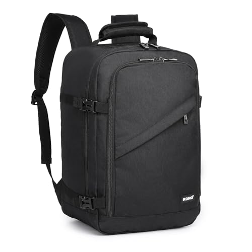 KONO Handgepäck Rucksack für Easyjet Handgepäck 45x36x20 Zulässige Größe, Rucksack Herren Damen für Business Reise Schule Laptop Rucksack, 44x33x20cm, 30Liter, Schwarz KONO Handgepäck Rucksack für Easyjet Handgepäck 45x36x20 Zulässige Größe, Rucksack Herren Damen für Business Reise Schule Laptop Rucksack, 44x33x20cm, 30Liter, Schwarz von KONO