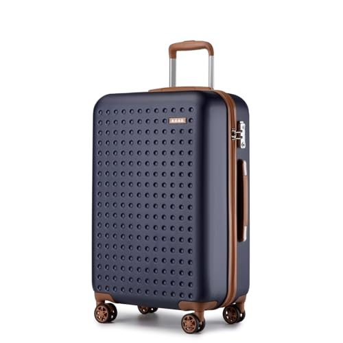 KONO Hartschalenkoffer Reisekoffer Koffer Trolleys 100% ABS Handgepäck Koffer mit 4 Spinnerräder Rollkoffer 75 * 48 * 29 cm TSA-Schloss Reisegepäck Blau von KONO