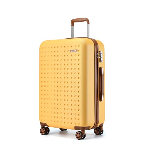 KONO Hartschalenkoffer Reisekoffer Koffer Trolleys 100% ABS Handgepäck Koffer mit 4 Spinnerräder Rollkoffer 75 * 48 * 29 cm TSA-Schloss Reisegepäck Gelb KONO Hartschalenkoffer Reisekoffer Koffer Trolleys 100% ABS Handgepäck Koffer mit 4 Spinnerräder Rollkoffer 75 * 48 * 29 cm TSA-Schloss Reisegepäck Gelb von KONO