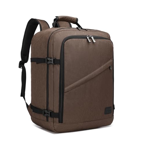 KONO Kabinentasche, 45 x 36 x 20 cm, Untersitz, Handgepäck, Reiserucksack, Kabinengröße, 30 l, Rucksäcke (braun), braun, 45x36x20 cm, Kabinenrucksack von KONO