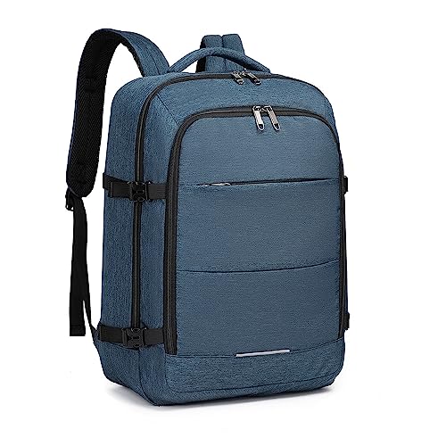 KONO Kabinentasche 45x36x20 für Easyjet Unter-Sitz Reisetasche 30L Handgepäck Wochenendtasche Wasserdichter Laptop-Rucksack (Marine) von KONO