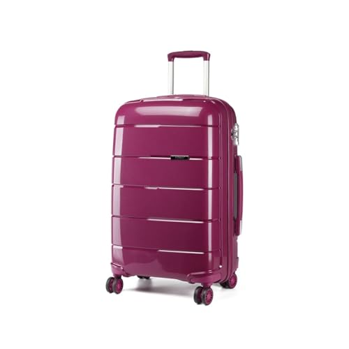 KONO Koffer Groß Leicht Hartschalenkoffer Trolley Reisekoffer mit 4 Rollen TSA Schloss und YKK Reißverlüsse, Polypropylen Rollkoffer für Business Reise Schule (Violett, XL (74cm - 105L)) von KONO