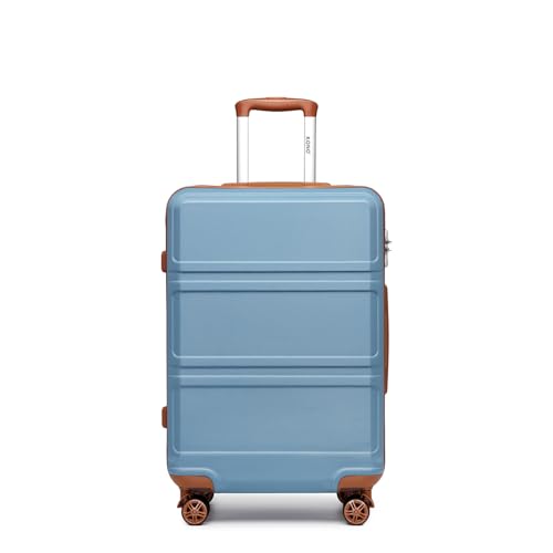 KONO Koffer Hartschale Leichter ABS Reisekoffer Handgepäck Trolley mit 4 Spinnrollen & TSA-Schloss, Graublau, 116, modisch von KONO