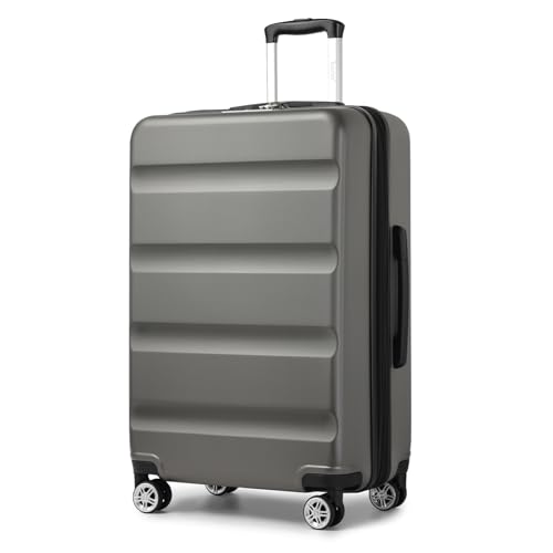 KONO Koffer Trolley Groß Erweiterbares Hartschalengepäck Leichte Koffer XL mit TSA-Schloss und 4 Doppelspinnrollen ideal für Reisen und Business 75x47.5x29.5cm, Grau KONO Koffer Trolley Groß Erweiterbares Hartschalengepäck Leichte Koffer XL mit TSA-Schloss und 4 Doppelspinnrollen ideal für Reisen und Business 75x47.5x29.5cm, Grau von KONO