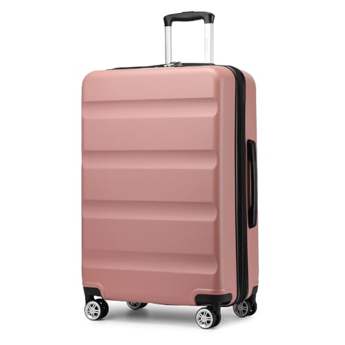 KONO Koffer Trolley Groß Erweiterbares Hartschalengepäck Leichte Koffer XL mit TSA-Schloss und 4 Doppelspinnrollen ideal für Reisen und Business 75x47.5x29.5cm, Nude von KONO