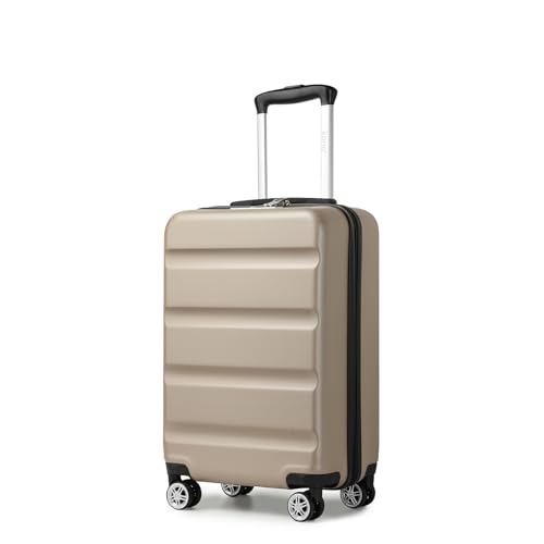 KONO Koffer Trolley Handgepäck Kabinenkoffer Leichte Hartschalengepäck mit TSA-Schloss und doppelte Spinnrollen für Reisen und Business 55x35x22cm, Gold KONO Koffer Trolley Handgepäck Kabinenkoffer Leichte Hartschalengepäck mit TSA-Schloss und doppelte Spinnrollen für Reisen und Business 55x35x22cm, Gold von KONO