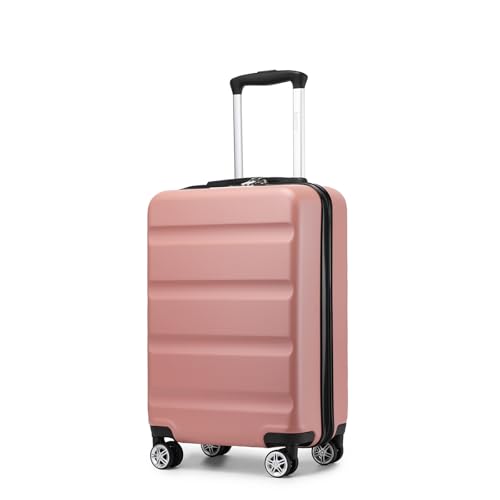 KONO Koffer Trolley Handgepäck Kabinenkoffer Leichte Hartschalengepäck mit TSA-Schloss und doppelte Spinnrollen für Reisen und Business 55x35x22cm, Nude KONO Koffer Trolley Handgepäck Kabinenkoffer Leichte Hartschalengepäck mit TSA-Schloss und doppelte Spinnrollen für Reisen und Business 55x35x22cm, Nude von KONO