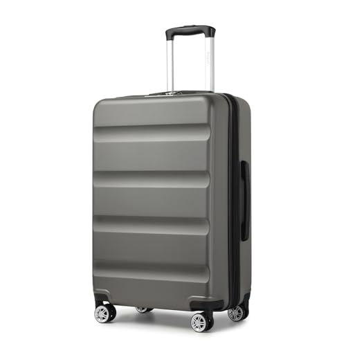 KONO Koffer Trolley Mittelgroßer Erweiterbares Hartschalenkoffer Leicht Reisekoffer mit TSA-Schloss und 4 stabile Spinnrollen Koffer L 65x43.5x25cm, Grau KONO Koffer Trolley Mittelgroßer Erweiterbares Hartschalenkoffer Leicht Reisekoffer mit TSA-Schloss und 4 stabile Spinnrollen Koffer L 65x43.5x25cm, Grau von KONO