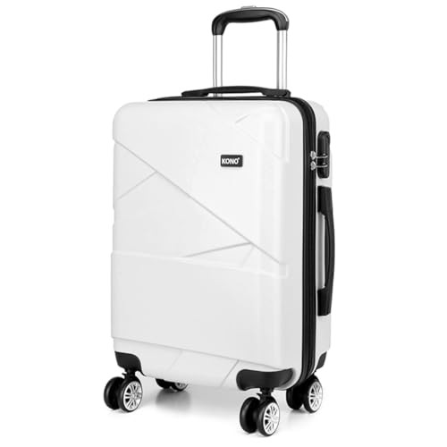 KONO Koffer Trolleys Reisekoffer 100% ABS Hartschalenkoffer 65 * 42 * 26cm Weiß L von KONO