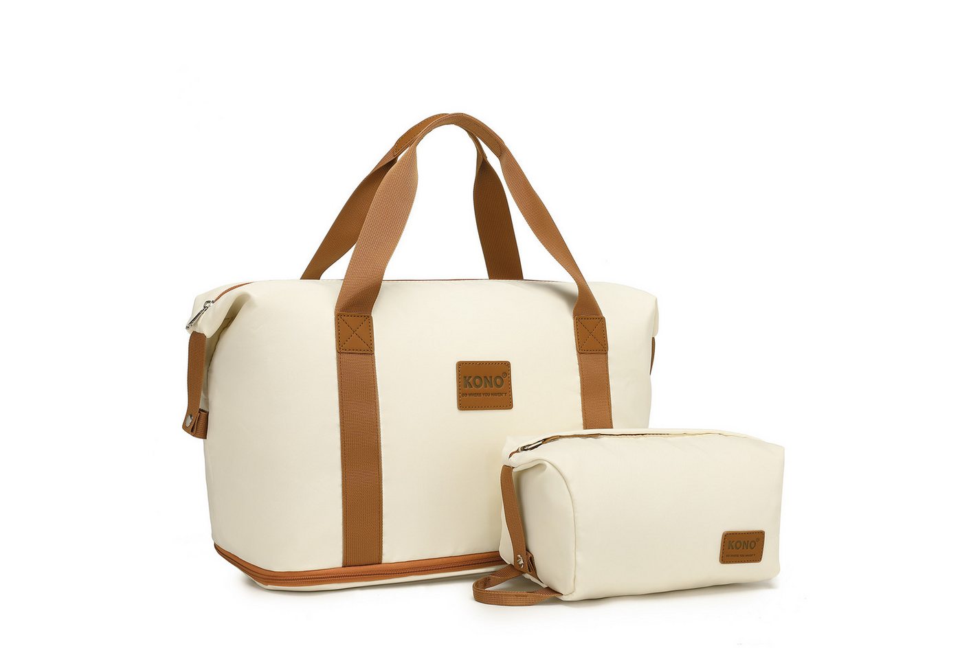 KONO Reisetasche Erweiterbare Reisetasche 36 L mit Kosmetiktasche, wasserabweisend KONO Reisetasche Erweiterbare Reisetasche 36 L mit Kosmetiktasche, wasserabweisend von KONO