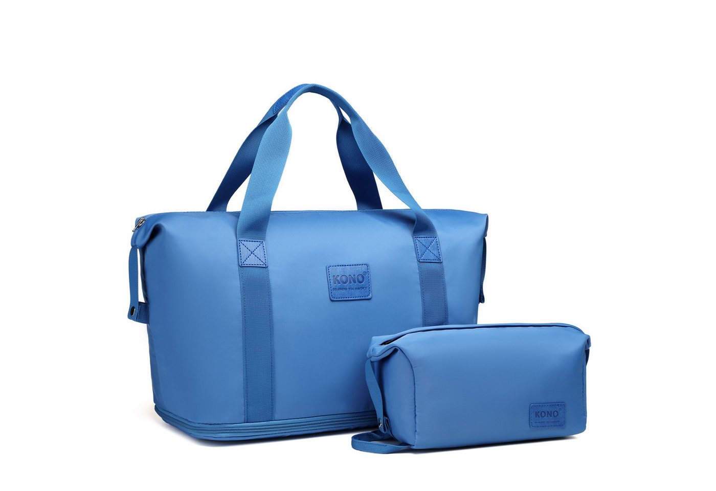 KONO Reisetasche Erweiterbare Reisetasche 36 L mit Kosmetiktasche, wasserabweisend KONO Reisetasche Erweiterbare Reisetasche 36 L mit Kosmetiktasche, wasserabweisend von KONO