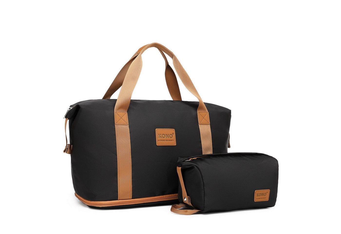 KONO Reisetasche Erweiterbare Reisetasche 36 L mit Kosmetiktasche, wasserabweisend KONO Reisetasche Erweiterbare Reisetasche 36 L mit Kosmetiktasche, wasserabweisend von KONO