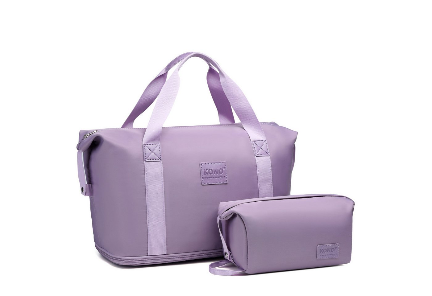 KONO Reisetasche Erweiterbare Reisetasche 36 L mit Kosmetiktasche, wasserabweisend KONO Reisetasche Erweiterbare Reisetasche 36 L mit Kosmetiktasche, wasserabweisend von KONO