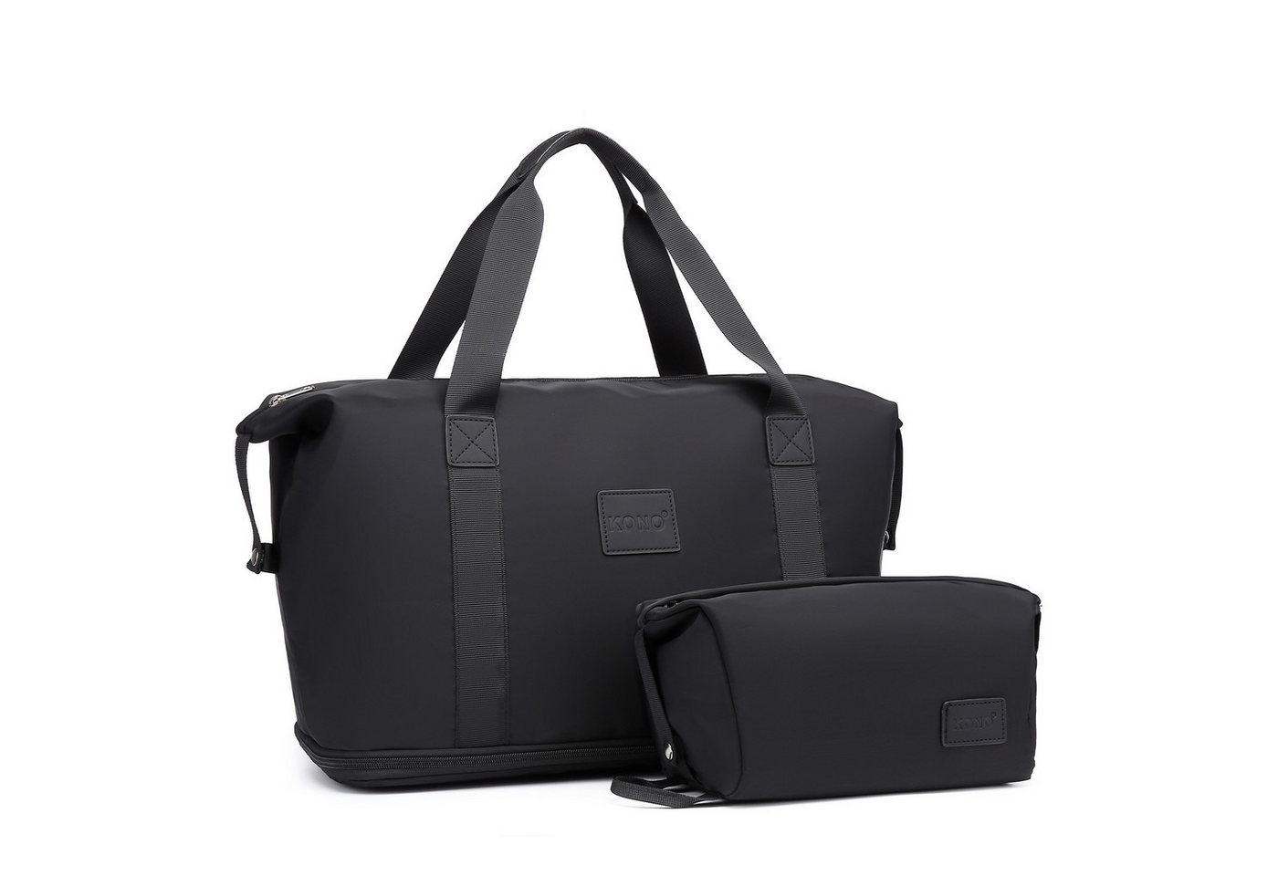 KONO Reisetasche Erweiterbare Reisetasche 36 L mit Kosmetiktasche, wasserabweisend KONO Reisetasche Erweiterbare Reisetasche 36 L mit Kosmetiktasche, wasserabweisend von KONO