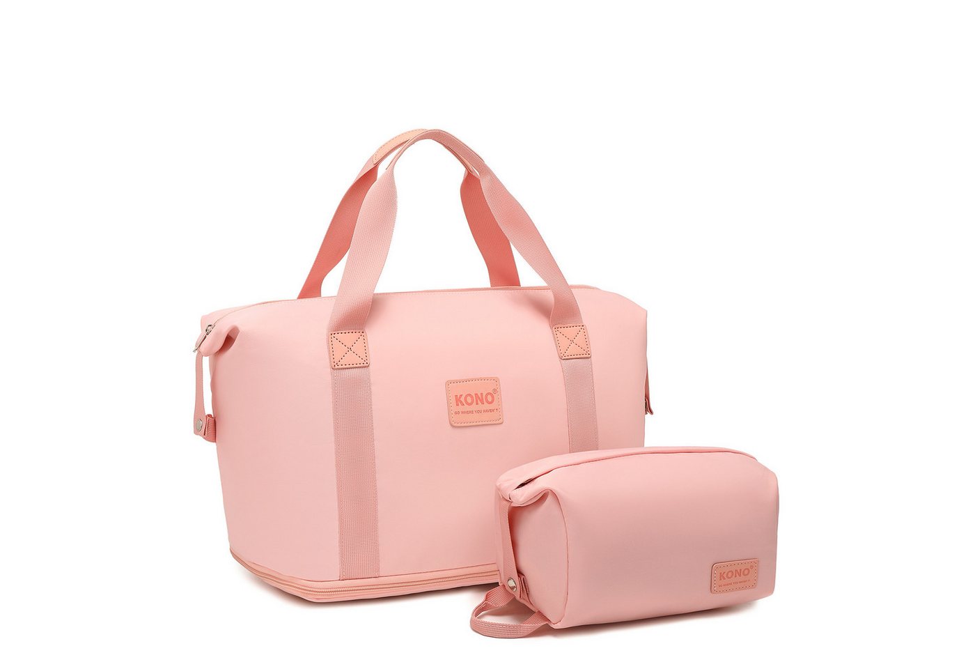 KONO Reisetasche Erweiterbare Reisetasche 36 L mit Kosmetiktasche, wasserabweisend KONO Reisetasche Erweiterbare Reisetasche 36 L mit Kosmetiktasche, wasserabweisend von KONO