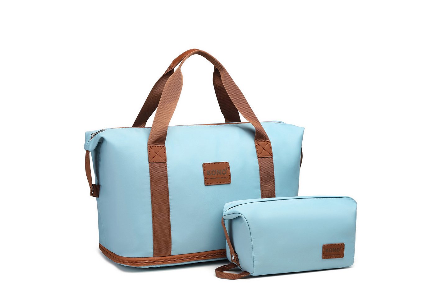 KONO Reisetasche Erweiterbare Reisetasche 36 L mit Kosmetiktasche, wasserabweisend KONO Reisetasche Erweiterbare Reisetasche 36 L mit Kosmetiktasche, wasserabweisend von KONO