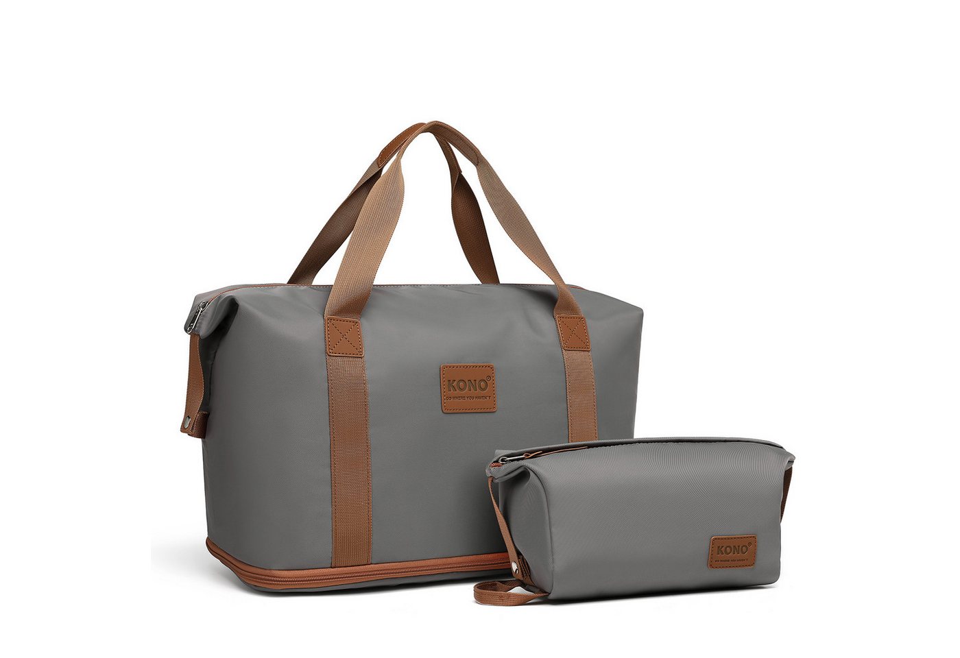 KONO Reisetasche Erweiterbare Reisetasche 36 L mit Kosmetiktasche, wasserabweisend KONO Reisetasche Erweiterbare Reisetasche 36 L mit Kosmetiktasche, wasserabweisend von KONO