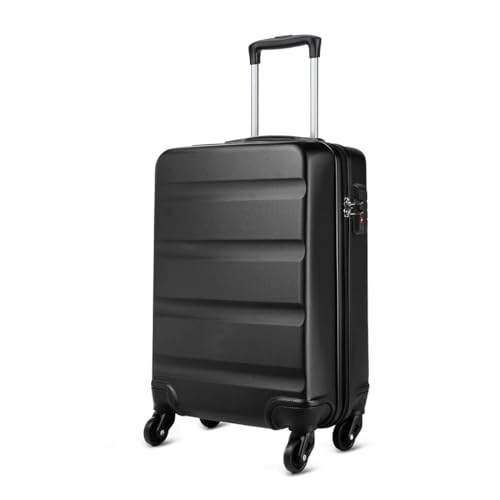 KONO Trolley Reisekoffer Groß Leicht Hartschalenkoffer Rollkoffer, ABS Hartschale, Zahlenschloss, 75x51x28cm, 90 Liter, Schwarz von KONO