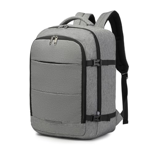 KONO Handgepäck-Rucksack für Untersitz, 45 x 36 x 20 cm, Handgepäcktasche, große Kapazität, Reise-Rucksack (grau), grau, Handgepäck-Rucksack unter dem Sitz(Grau) von KONO