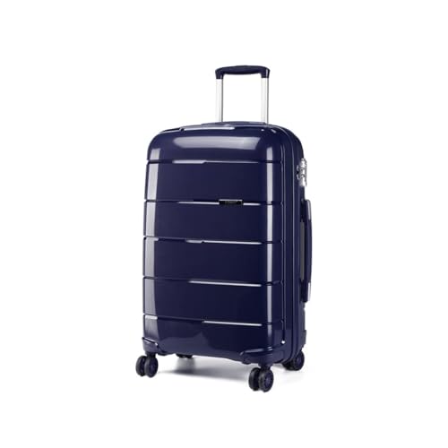 KONO Hartschalenkoffer Groß Leicht Koffer Trolley Reisekoffer mit 4 Rollen TSA Schloss und YKK Reißverlüsse, Polypropylen Rollkoffer für Business Reise Schule (Dunkelblau, XL (74cm - 105L)) von KONO