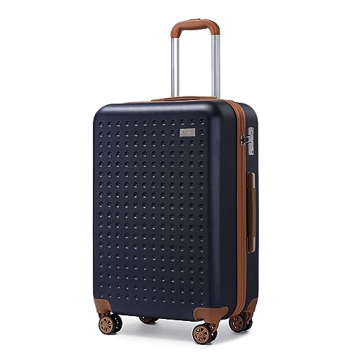 Kono Hartschalenkoffer Reisekoffer Koffer Trolleys 100% ABS Handgepäck Koffer mit 8 Spinnerräder Rollkoffer 55 * 38 * 24cm TSA-Schloss Reisegepäck Blau von KONO