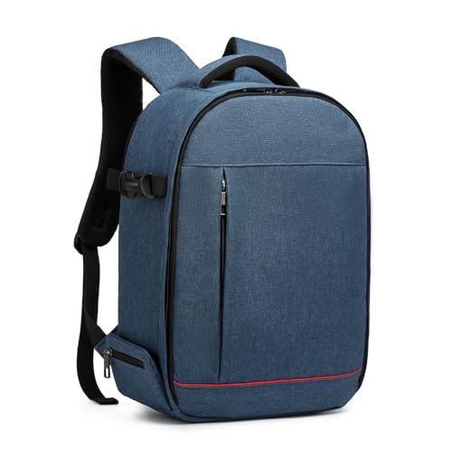 Kono Kamerarucksack Fotorucksack Kamera Rucksack wasserdicht stoßfest Kameratasche für SLR Kamera Objektiv Blitz und Zubehör großer Kapazität Laptop Backpack für die Arbeitsschule College Blau von KONO