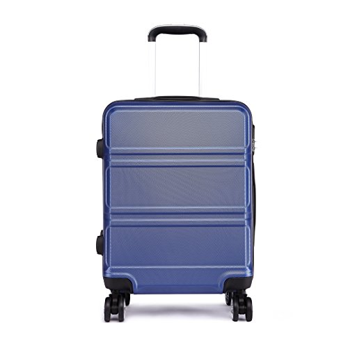Kono Kleiner Koffer Trolley 55cm Boardcase 39L 2,5Kg Hartschale ABS Handgepäck 4 Spinner Rollen Dunkelblau Kono Kleiner Koffer Trolley 55cm Boardcase 39L 2,5Kg Hartschale ABS Handgepäck 4 Spinner Rollen Dunkelblau von KONO