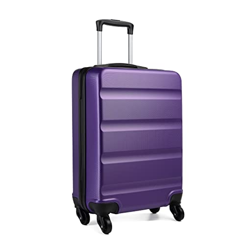 KONO Handgepäck Koffer Klein Reisekoffer mit Rollen und TSA Schloss, Koffer Trolley Handgepäck Flugzeug 55x38x20cm (Handgepäckkoffer, Lila) von KONO