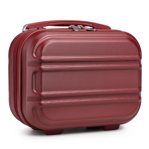 Kono Kosmetikkoffer Schminkkoffer Box Organizer Beauty Case, burgunderfarben, 30,5 cm, Kosmetikkoffer von KONO