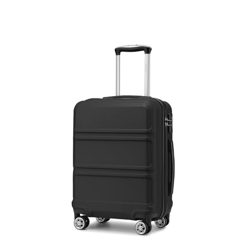 KONO Handgepäck Koffer 20 Zoll Leichter ABS Hartschalenkoffer mit TSA-Schloss Reisekoffer mit 4 Rollen Kabinenkoffer 52×38×21cm, Schwarz KONO Handgepäck Koffer 20 Zoll Leichter ABS Hartschalenkoffer mit TSA-Schloss Reisekoffer mit 4 Rollen Kabinenkoffer 52×38×21cm, Schwarz von KONO