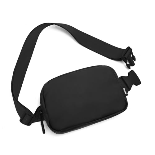 Kono Mode Bauchtasche Gürteltasche Umhängetasche Wasserabweisende Hüfttasche Leichtgewichtige kleine Reise-Brusttasche mit verstellbarem, erweitertem Gurt (Schwarz) Kono Mode Bauchtasche Gürteltasche Umhängetasche Wasserabweisende Hüfttasche Leichtgewichtige kleine Reise-Brusttasche mit verstellbarem, erweitertem Gurt (Schwarz) von KONO