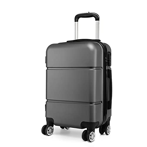 KONO Reisekoffer Handgepäck Koffer mit Rollen Hartschale Trolley 55x38x22cm 33 Liter Leichtgewicht ABS Grau KONO Reisekoffer Handgepäck Koffer mit Rollen Hartschale Trolley 55x38x22cm 33 Liter Leichtgewicht ABS Grau von KONO
