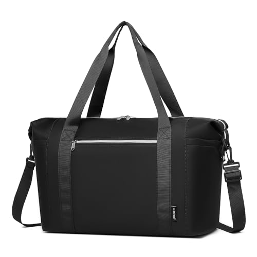 Kono Reisetasche, 46 x 30 x 20 cm, Untersitz-Kabinentasche, Tragetasche mit Nassfach, Handgepäck, Wochenendtasche für Damen und Herren, Schwarz, modisch Kono Reisetasche, 46 x 30 x 20 cm, Untersitz-Kabinentasche, Tragetasche mit Nassfach, Handgepäck, Wochenendtasche für Damen und Herren, Schwarz, modisch von KONO