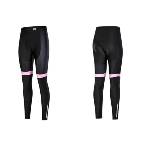 KONSA Fahrradhose Lang 2PCS Schlank Atmungsaktive Radfahren Hosen for Frauen 5D Hose Bunten Mountainbike Fahrrad Leggings Sport Outfit(Pink01,XL) von LFFAVHFK